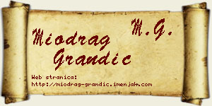 Miodrag Grandić vizit kartica